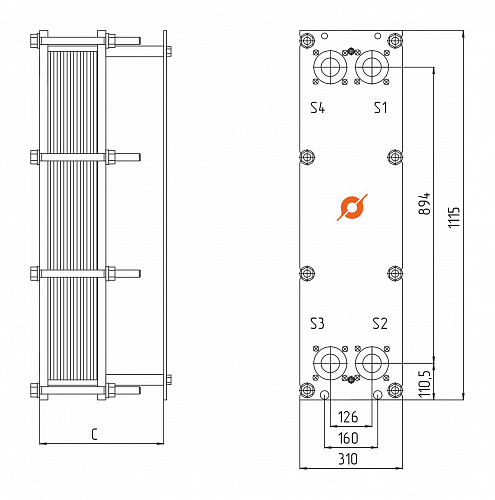 Теплообменник Сатурн (Ду 50) TX-19