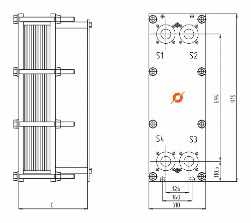 Теплообменник Сатурн (Ду 50) TX-17