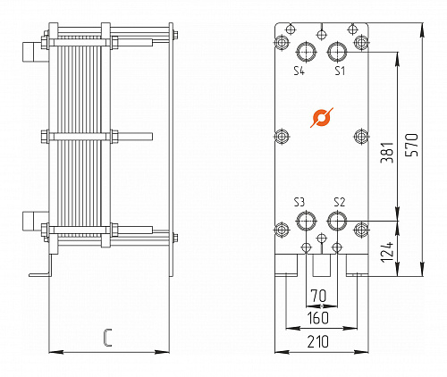 Теплообменник Сатурн (Ду 32) TX-03