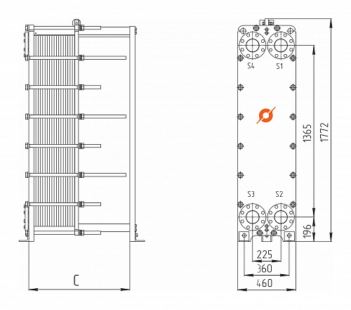 Теплообменник Сатурн (Ду 100) TX-50