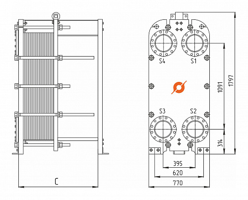 Теплообменник Сатурн (Ду 200) TX-66
